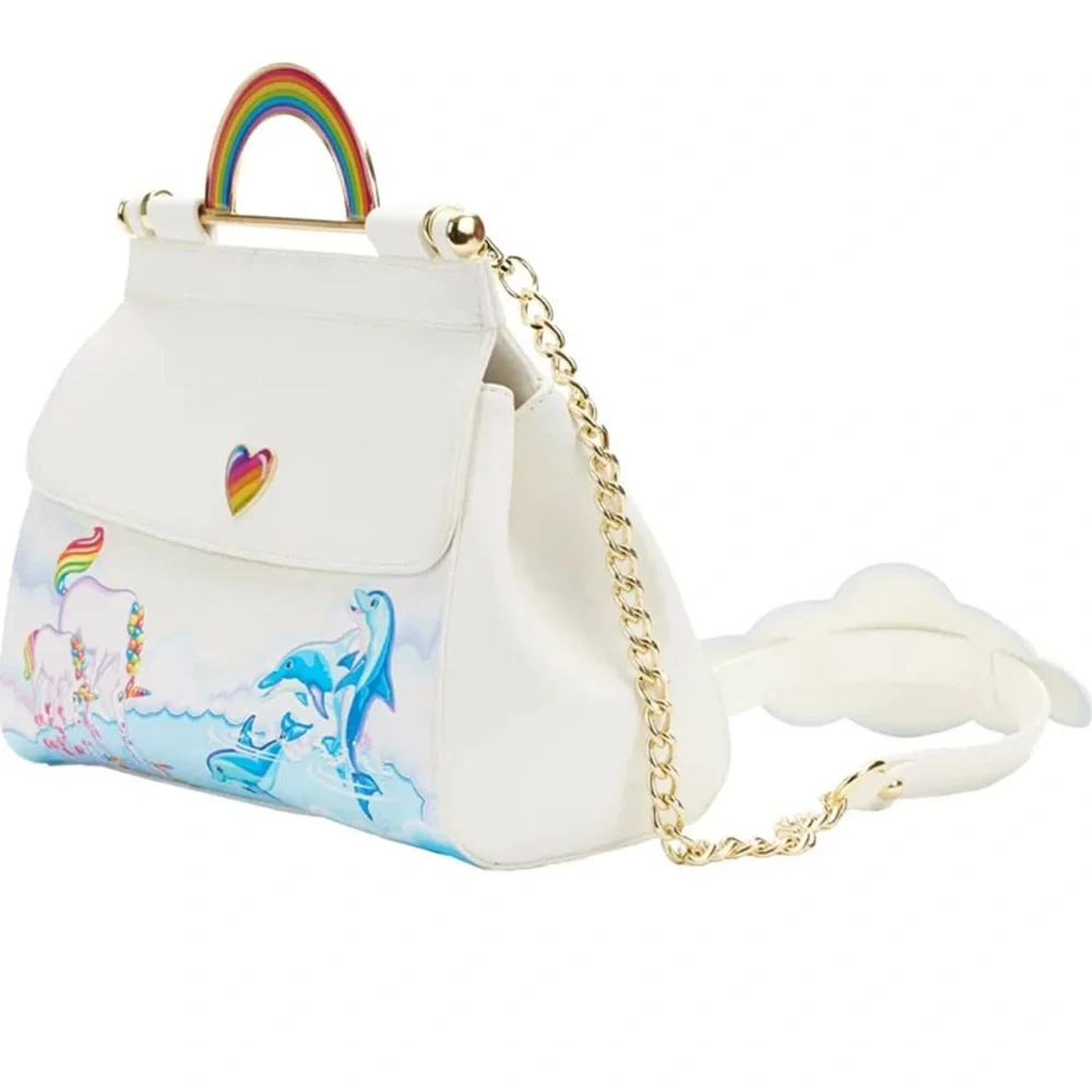 Loungefly Lisa Frank Markie Reflection Crossbody Bag Rainbow Retro‎